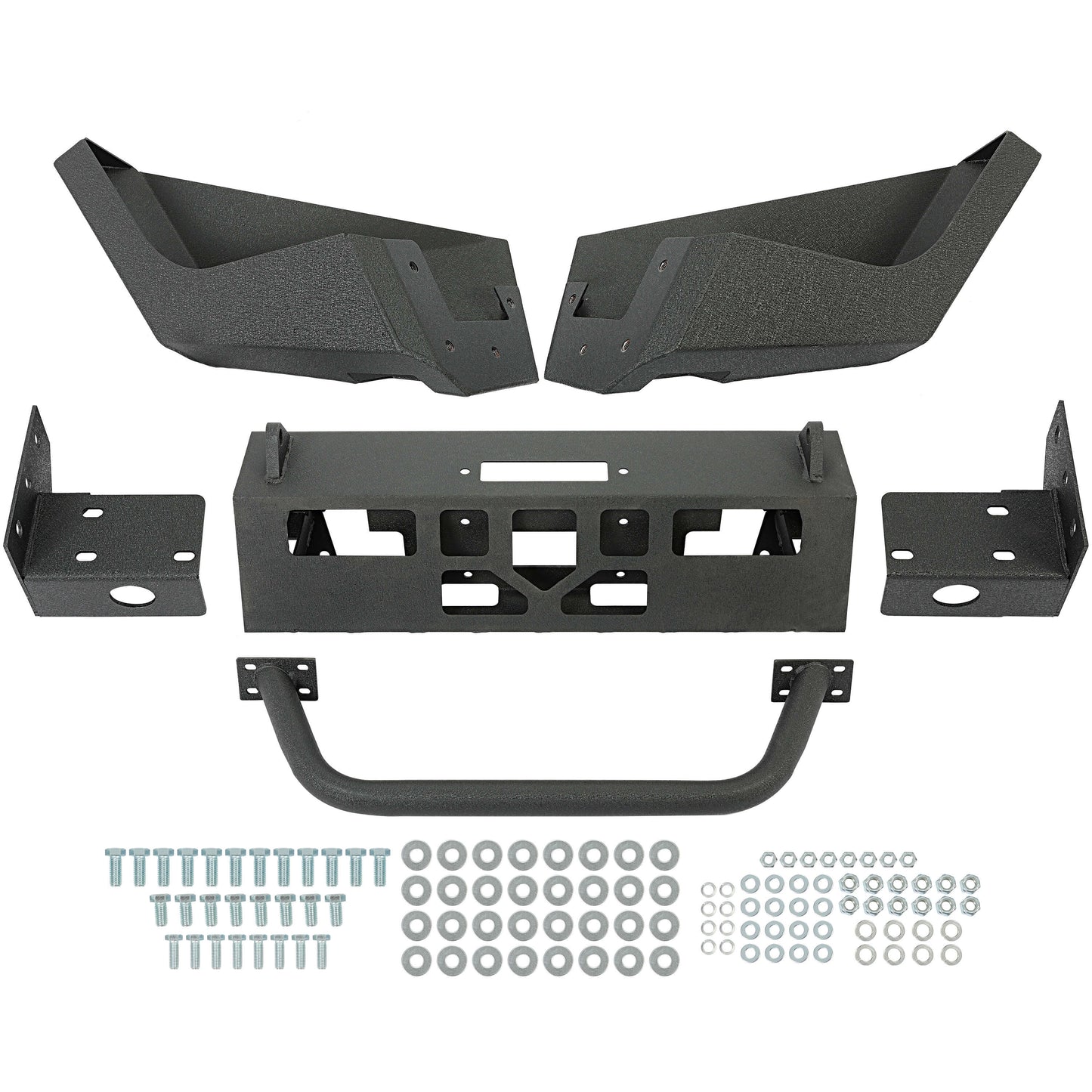 Front Bumper Textured Black Steel W/ Bull Bar For 1997-2004 Dodge Dakota Durango