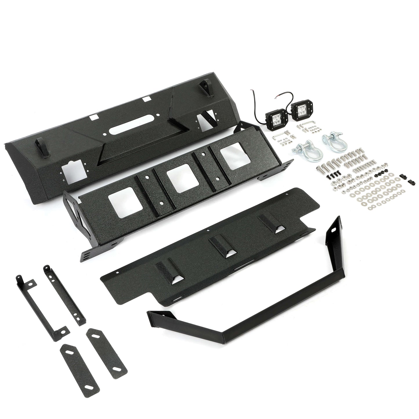 Steel Stubby Front Bumper w/Winch Plate For 2010-2021 Toyota 4Runner 5th Gen