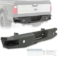 Load image into Gallery viewer, YIKATOO® Off-road Rear Bumper Compatible with 1999-2016 Ford Super Duty F250 F350 with 2 LED Lights Powder coated Steel
