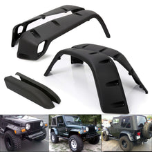Extended Fender Flares Kit for 1997-2006 Jeep Wrangler TJ,6PC 7 Inches Wide Black Pocket