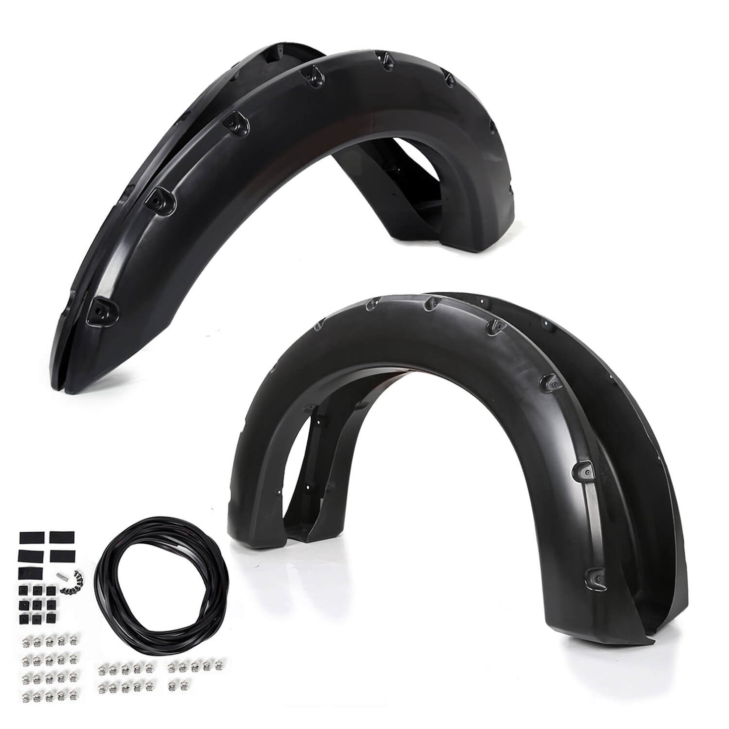 Ford 1999-2007 F250 F350 Super Duty 4PC Pocket Rivet Style Fender Flares Black