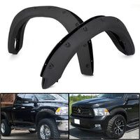 Load image into Gallery viewer, YIKATOO® Black Fender Flares Cover Wheel Cover Protector Compatible with 2009-2018 Ram 1500 Pocket Rivet Style Bolt On 4Pc
