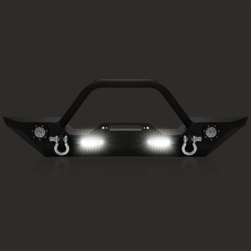 YIKATOO® Front Bumper for 2007-2018 Jeep Wrangler JK,with LED Lights -  junior