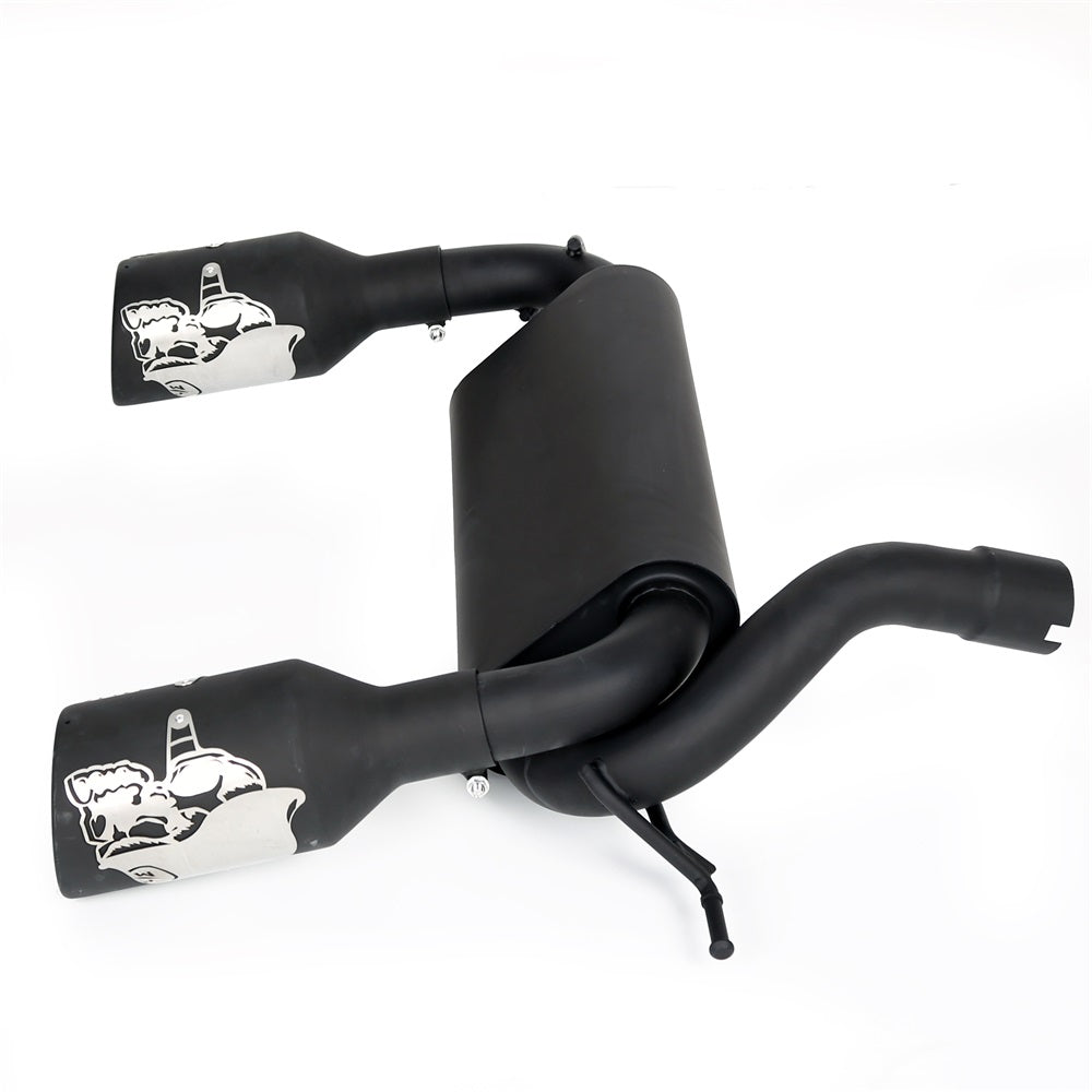 Flat Black Dual Cat-Back Exhaust Muffler System for 2007-2017 Jeep Wrangler 2/4DR