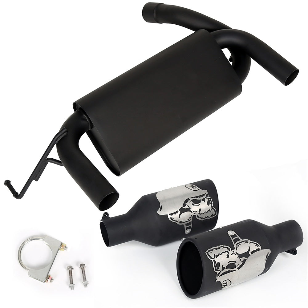 Flat Black Dual Cat-Back Exhaust Muffler System for 2007-2017 Jeep Wrangler 2/4DR