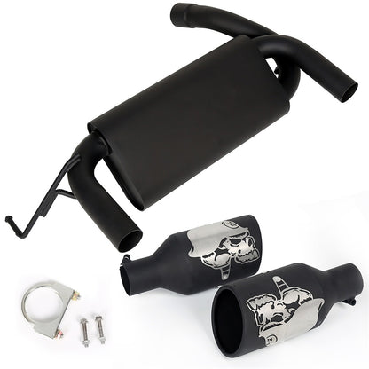 Flat Black Dual Cat-Back Exhaust Muffler System for 2007-2017 Jeep Wrangler 2/4DR