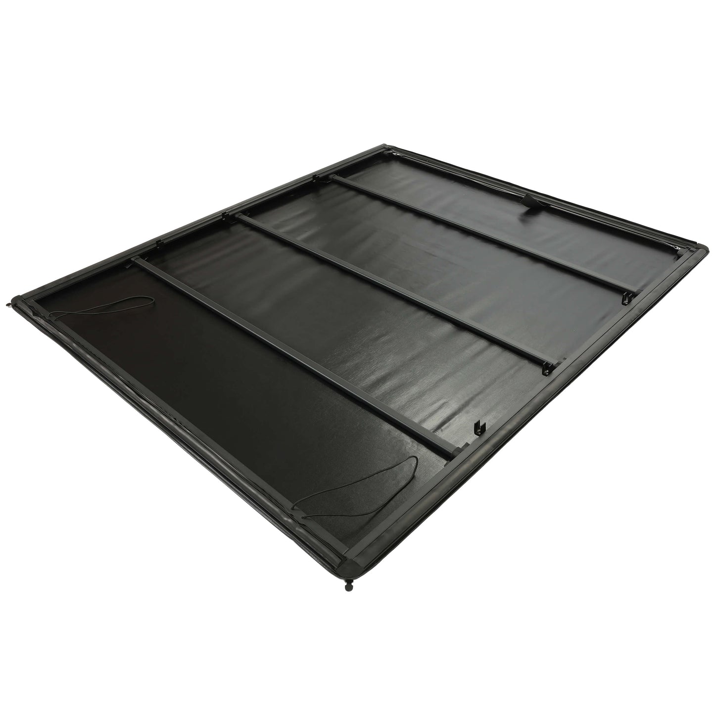 Roll-up Soft Truck Tonneau Cover Compatible with 2007-2014 GMC Sierra/Chevy Silverado 1500/2500HD/3500HD with 6.5' Bed Black Sailcloth Fold