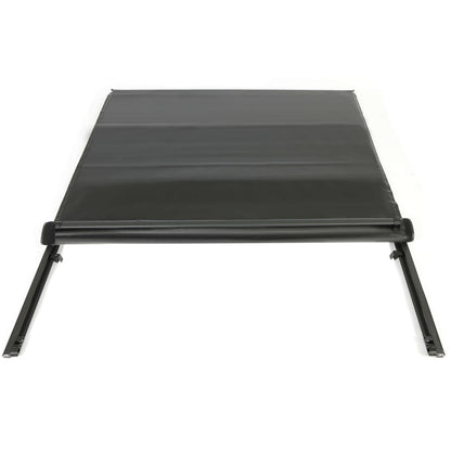Roll-up Soft Truck Tonneau Cover Compatible with 2007-2014 GMC Sierra/Chevy Silverado 1500/2500HD/3500HD with 6.5' Bed Black Sailcloth Fold