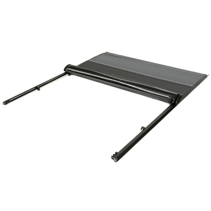 Roll-up Soft Truck Tonneau Cover Compatible with 2007-2014 GMC Sierra/Chevy Silverado 1500/2500HD/3500HD with 6.5' Bed Black Sailcloth Fold
