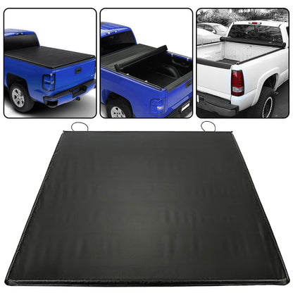 5.8FT Soft Vinyl Roll-up Tonneau Cover Truck Bed Compatible with 2007-2018 Chevy Silverado / GMC Sierra 1500