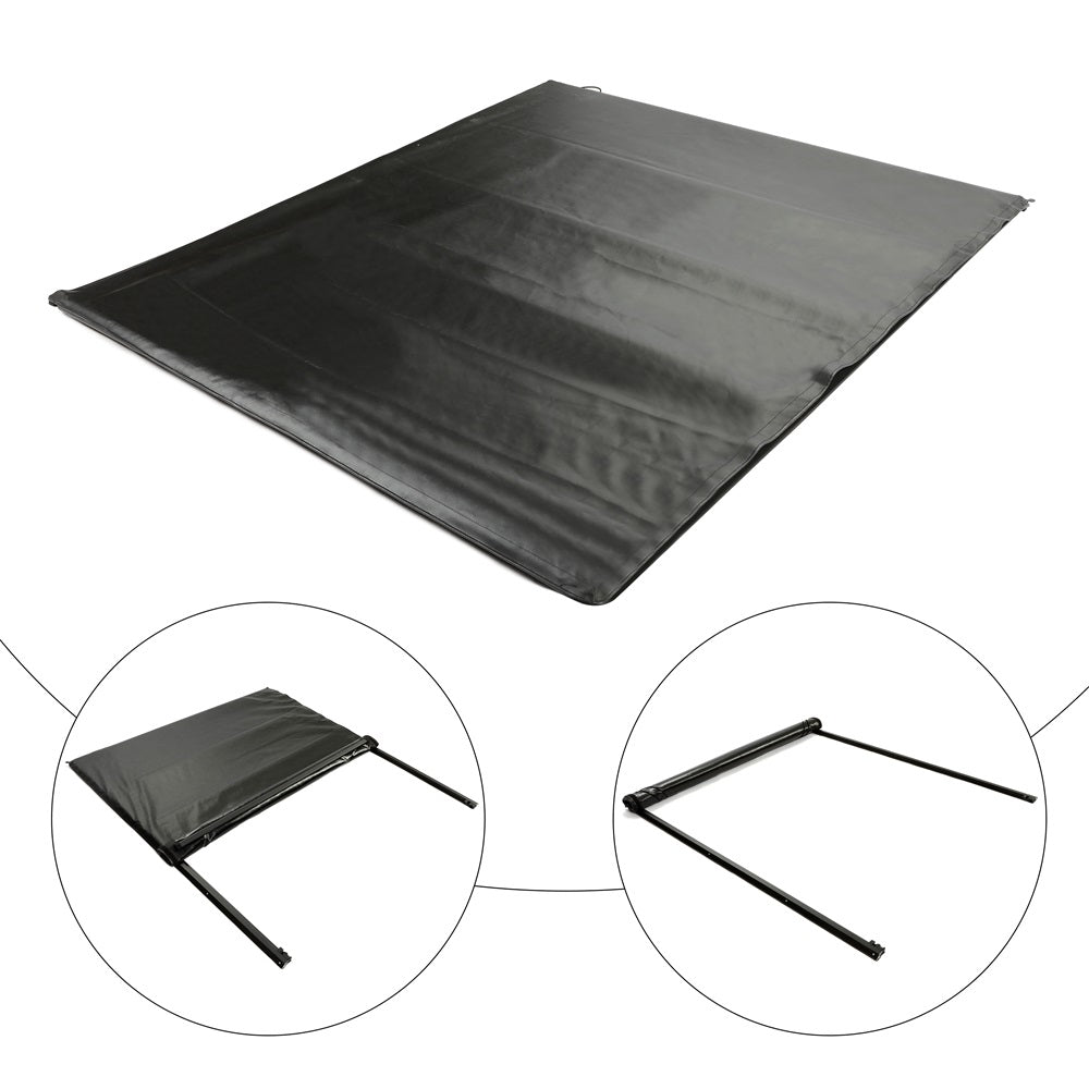 Soft Roll-Up Tonneau Cover Truck Bed Compatible with 1999-2007 Chevy Silverado GMC Sierra 1500 2500 3500 & HD
