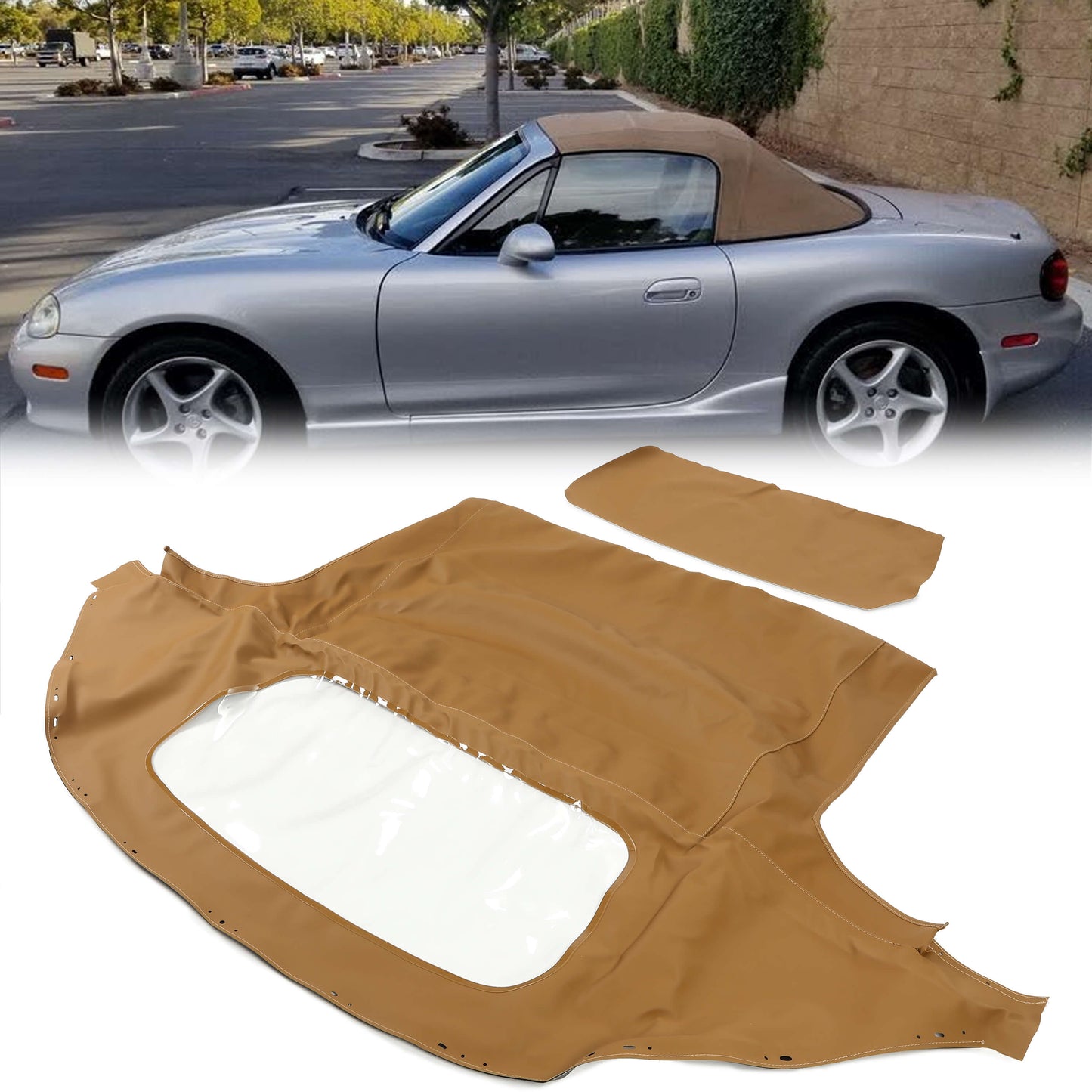 Convertible Soft Top & Plastic Window Tan Cabrio For 1990-03 04 2005 Mazda Miata