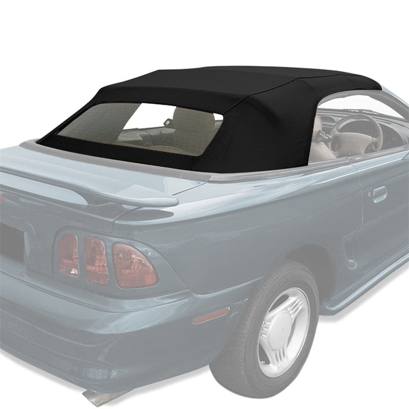YIKATOO® Black Canvas Soft Top w/ Heated Glass Window For 2005-2014 Ford Mustang Convertible -junior