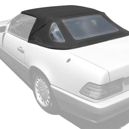 Convertible Top Soft Roof Compatible with Mercedes-Benz 1990-2002 SL Series (R129) Black Canvas, Clear Plastic Window