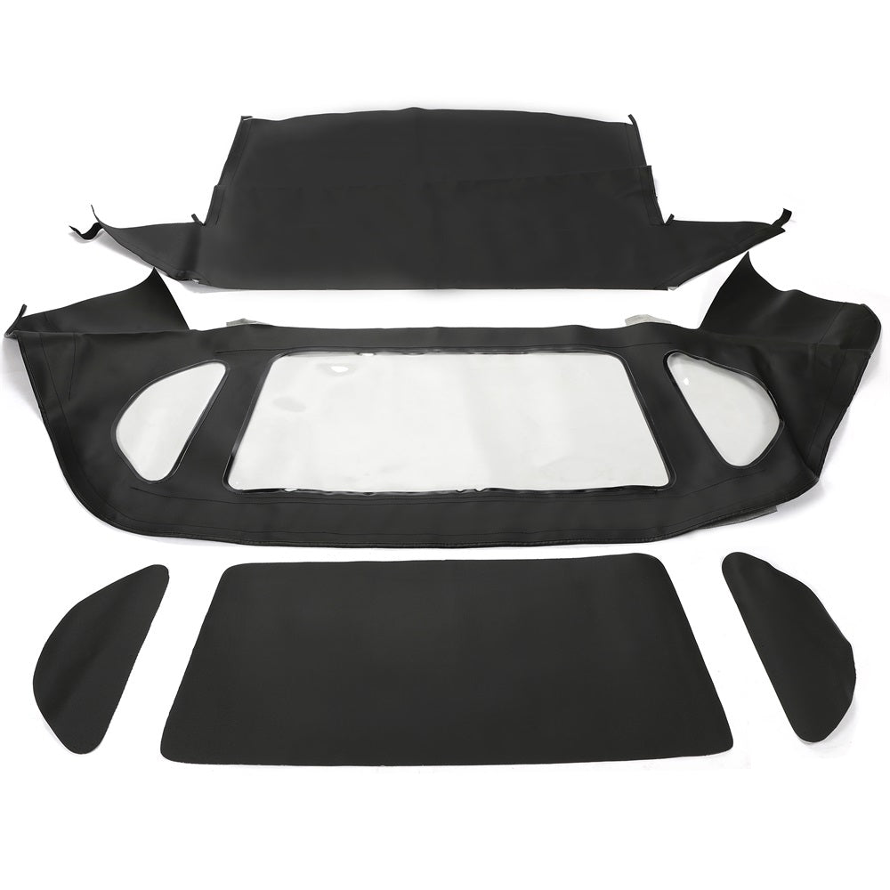 Convertible Top Soft Roof Compatible with Mercedes-Benz 1990-2002 SL Series (R129) Black Canvas, Clear Plastic Window