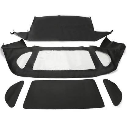 Convertible Top Soft Roof Compatible with Mercedes-Benz 1990-2002 SL Series (R129) Black Canvas, Clear Plastic Window