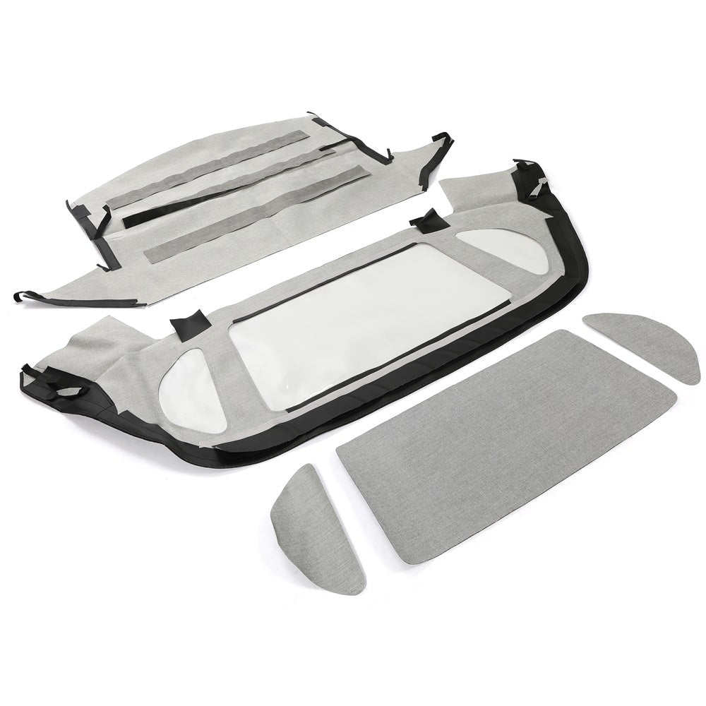Convertible Top Soft Roof Compatible with Mercedes-Benz 1990-2002 SL Series (R129) Black Canvas, Clear Plastic Window