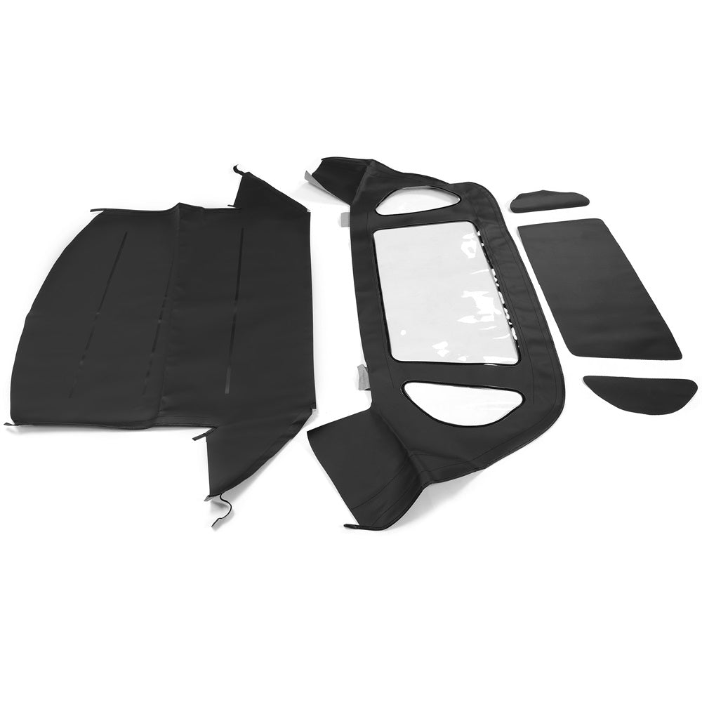 Convertible Top Soft Roof Compatible with Mercedes-Benz 1990-2002 SL Series (R129) Black Canvas, Clear Plastic Window