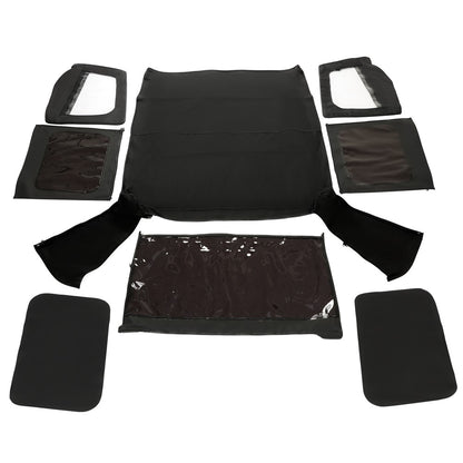 Convertible Soft Top Roof Compatible with 1988-1995 Jeep Wrangler YJ with Factory Squared Style Upper Doors ONLY