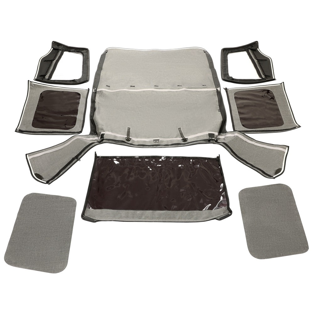 Convertible Soft Top Roof Compatible with 1988-1995 Jeep Wrangler YJ with Factory Squared Style Upper Doors ONLY