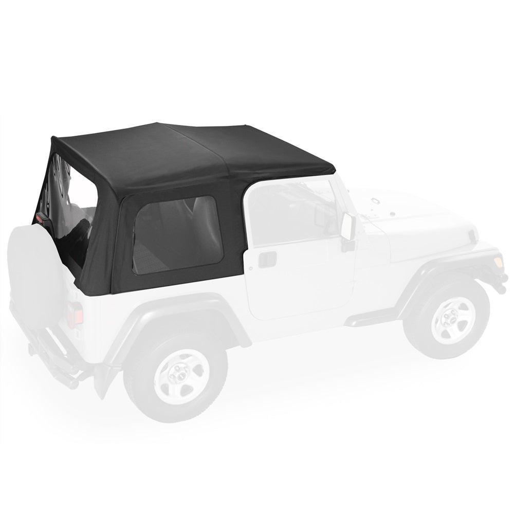 Convertible Soft Top Roof Compatible with 1988-1995 Jeep Wrangler YJ Upper Door Skins 2DR w/o Clear Window