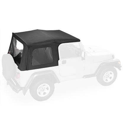 Convertible Soft Top Roof Compatible with 1988-1995 Jeep Wrangler YJ Upper Door Skins 2DR w/o Clear Window