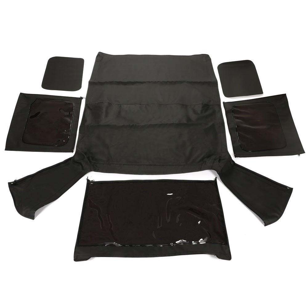 Convertible Soft Top Roof Compatible with 1988-1995 Jeep Wrangler YJ Upper Door Skins 2DR w/o Clear Window