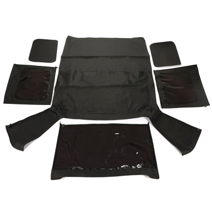 Convertible Soft Top Roof Compatible with 1988-1995 Jeep Wrangler YJ Upper Door Skins 2DR w/o Clear Window