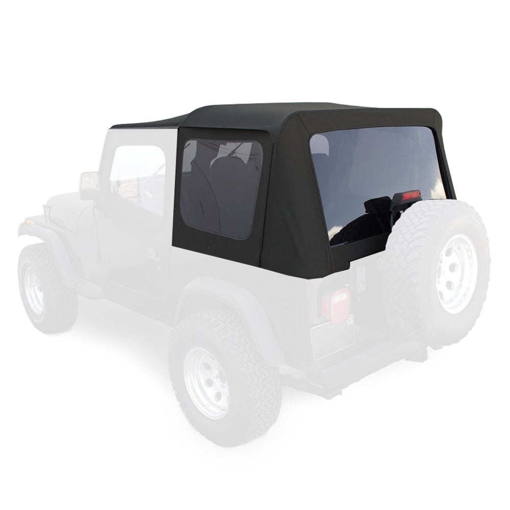 Convertible Soft Top Roof Compatible with 1988-1995 Jeep Wrangler YJ Upper Door Skins 2DR w/o Clear Window