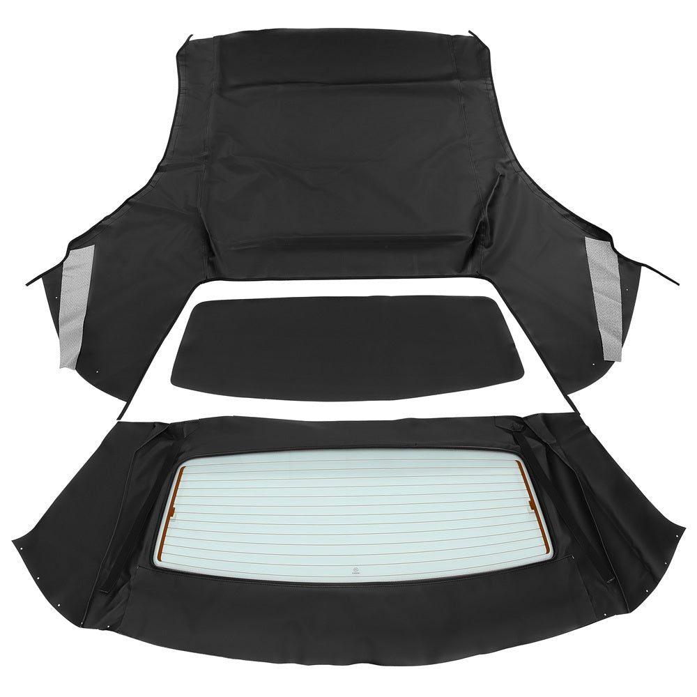 Convertible Soft Top Black Canvas Roof with Heated Glass Window Compatible with 1994-2004 Ford Mustang