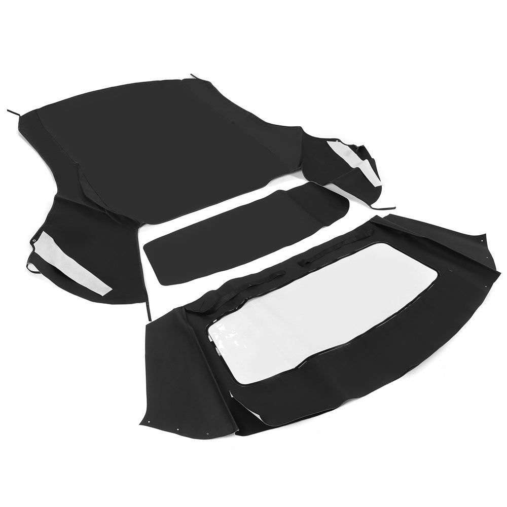 Black Convertible Soft Top Sailcloth Roof with Plastic Window Compatible with 1994-2004 Ford Mustang