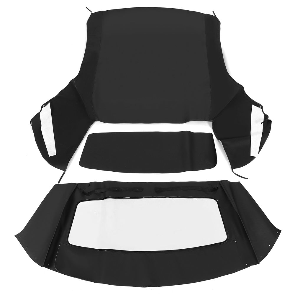 Black Convertible Soft Top Sailcloth Roof with Plastic Window Compatible with 1994-2004 Ford Mustang