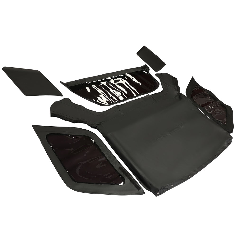 Convertible Soft Top Canvas Roof with Plastic Window Compatible with 1998-2002 Isuzu Amigo/Rodeo (Black)