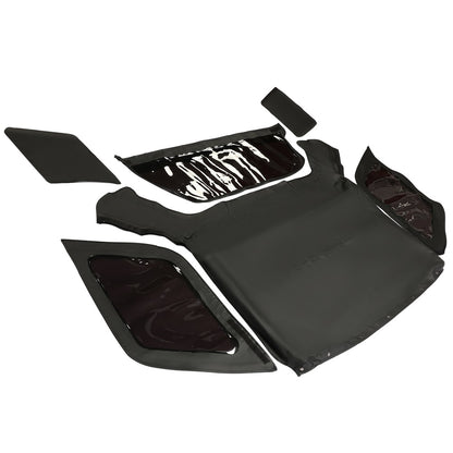 Convertible Soft Top Canvas Roof with Plastic Window Compatible with 1998-2002 Isuzu Amigo/Rodeo (Black)