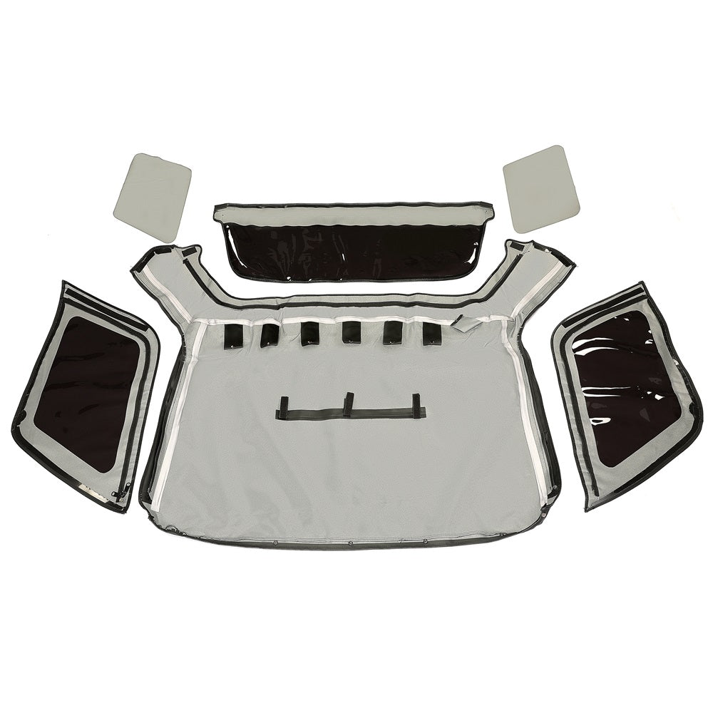 Convertible Soft Top Canvas Roof with Plastic Window Compatible with 1998-2002 Isuzu Amigo/Rodeo (Black)