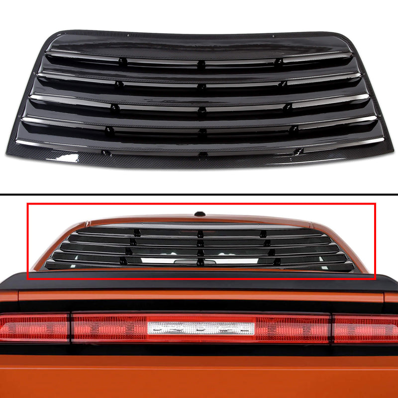 YIKATOO® Window Scoop Louver Sun Shade Cover For 2008-2019 Challenger Carbon Style