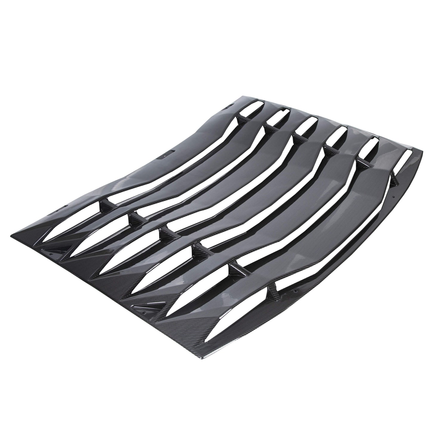 Rear Window Louver Cover Vent Sun Shade Compatible with 2011-2021 Dodge Charger - Carbon Fiber Painted