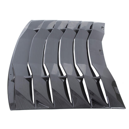Rear Window Louver Cover Vent Sun Shade Compatible with 2011-2021 Dodge Charger - Carbon Fiber Painted