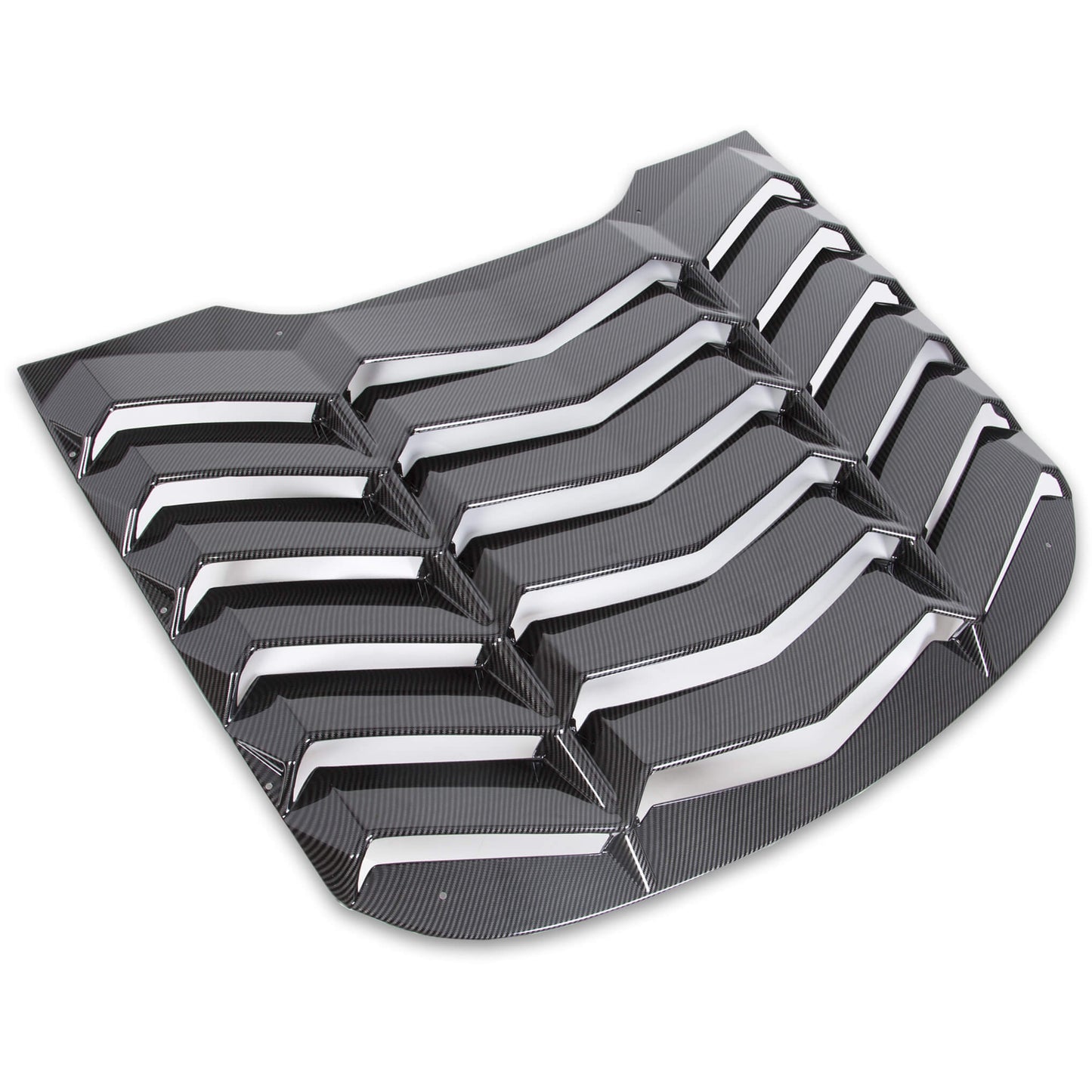 Rear Window Scoop Louvers Windshield Rear Sun Shade Cover GT Lambo Style Compatible with 2015-2020 Mustang - Carbon Fiber Painted