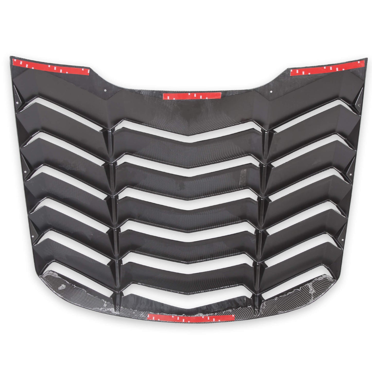 Rear Window Scoop Louvers Windshield Rear Sun Shade Cover GT Lambo Style Compatible with 2015-2020 Mustang - Carbon Fiber Painted