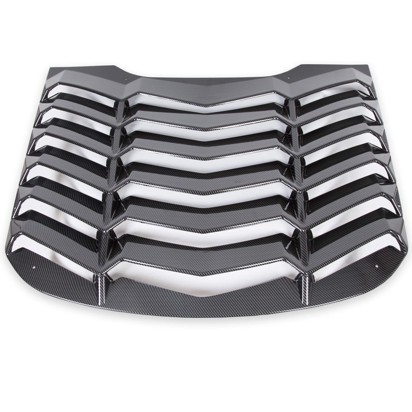 Rear Window Scoop Louvers Windshield Rear Sun Shade Cover GT Lambo Style Compatible with 2015-2020 Mustang - Carbon Fiber Painted