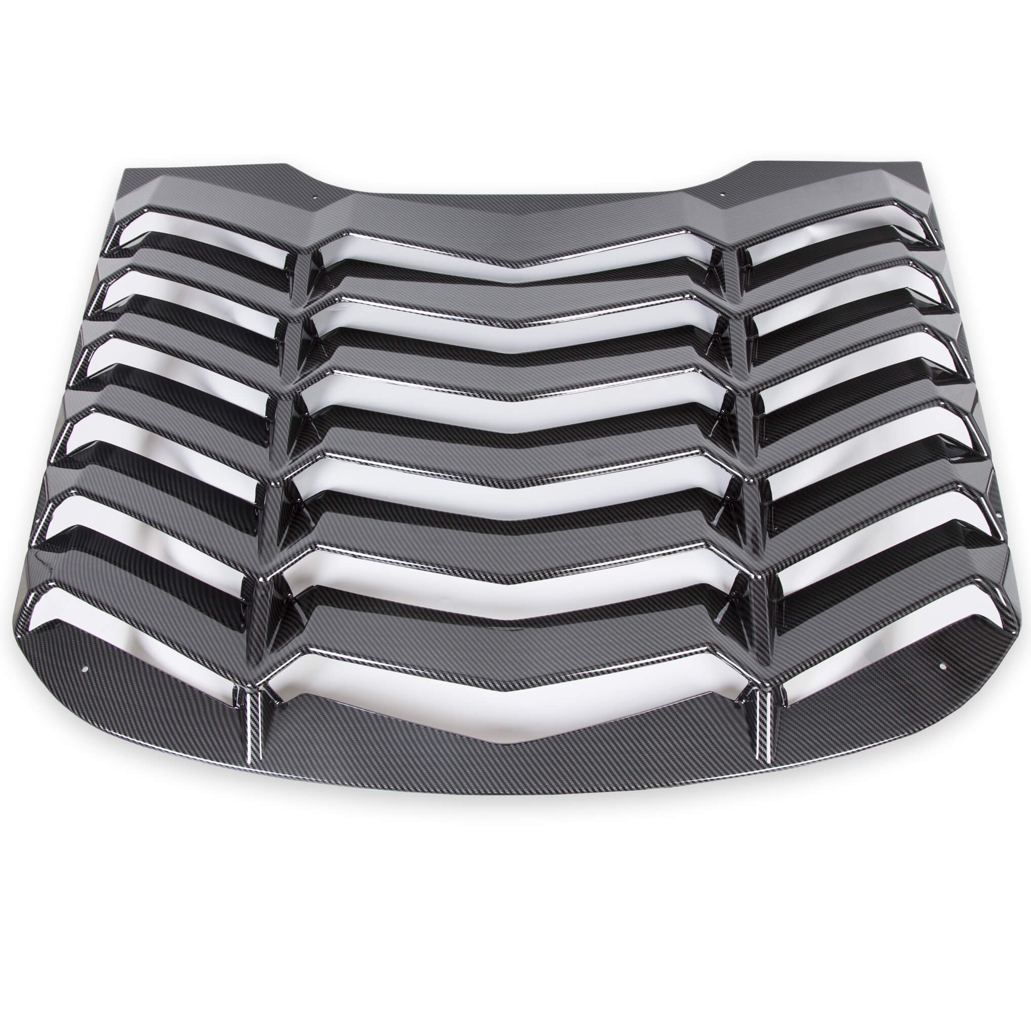 Rear Window Scoop Louvers Windshield Rear Sun Shade Cover GT Lambo Style Compatible with 2015-2020 Mustang - Carbon Fiber Painted