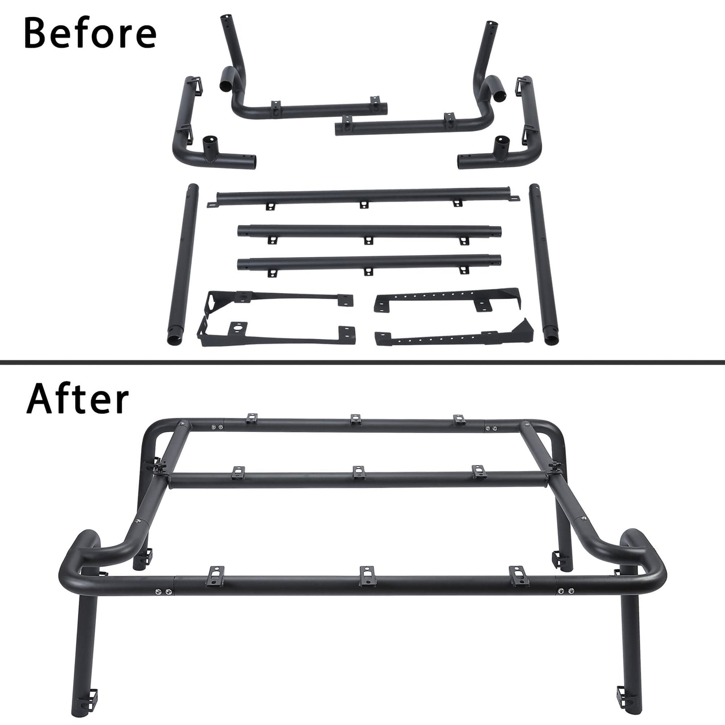 Roof Rack for 2007-2010 Wrangler JK 2 Door,MBRP 130927 Black Coated Off Chamber