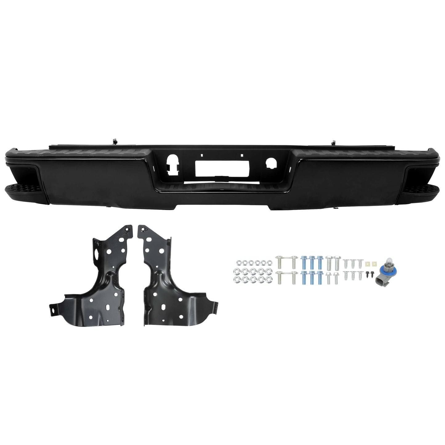 Rear Step Bumper for 2014 - 2018 Chevy Silverado & GMC Sierra 1500,Assembly Black