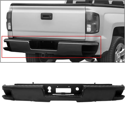 Rear Step Bumper for 2014 - 2018 Chevy Silverado & GMC Sierra 1500,Assembly Black
