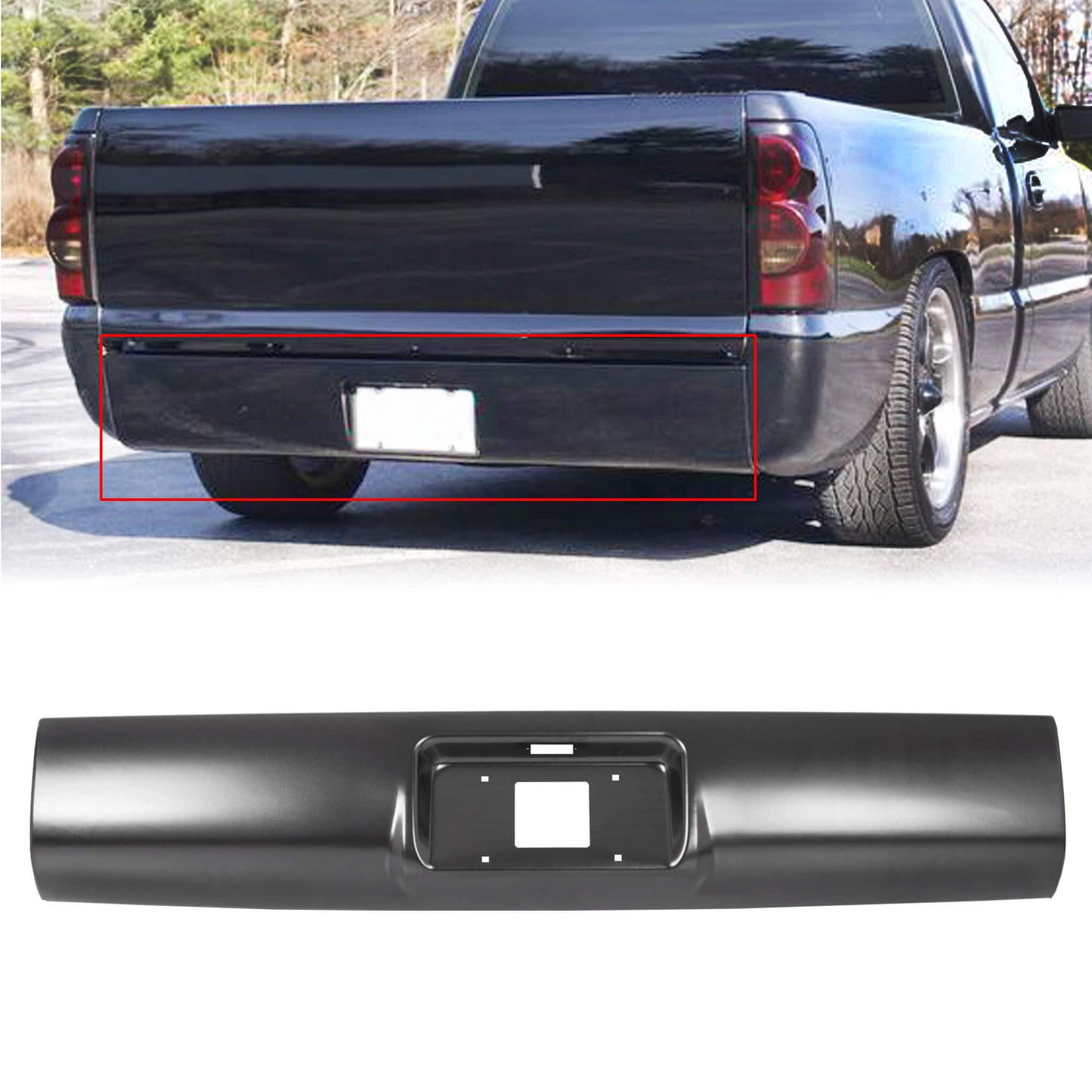 Rear Steel Roll Pan for 1994-2003 S10 S15 Sonoma,Pickup Fleetside
