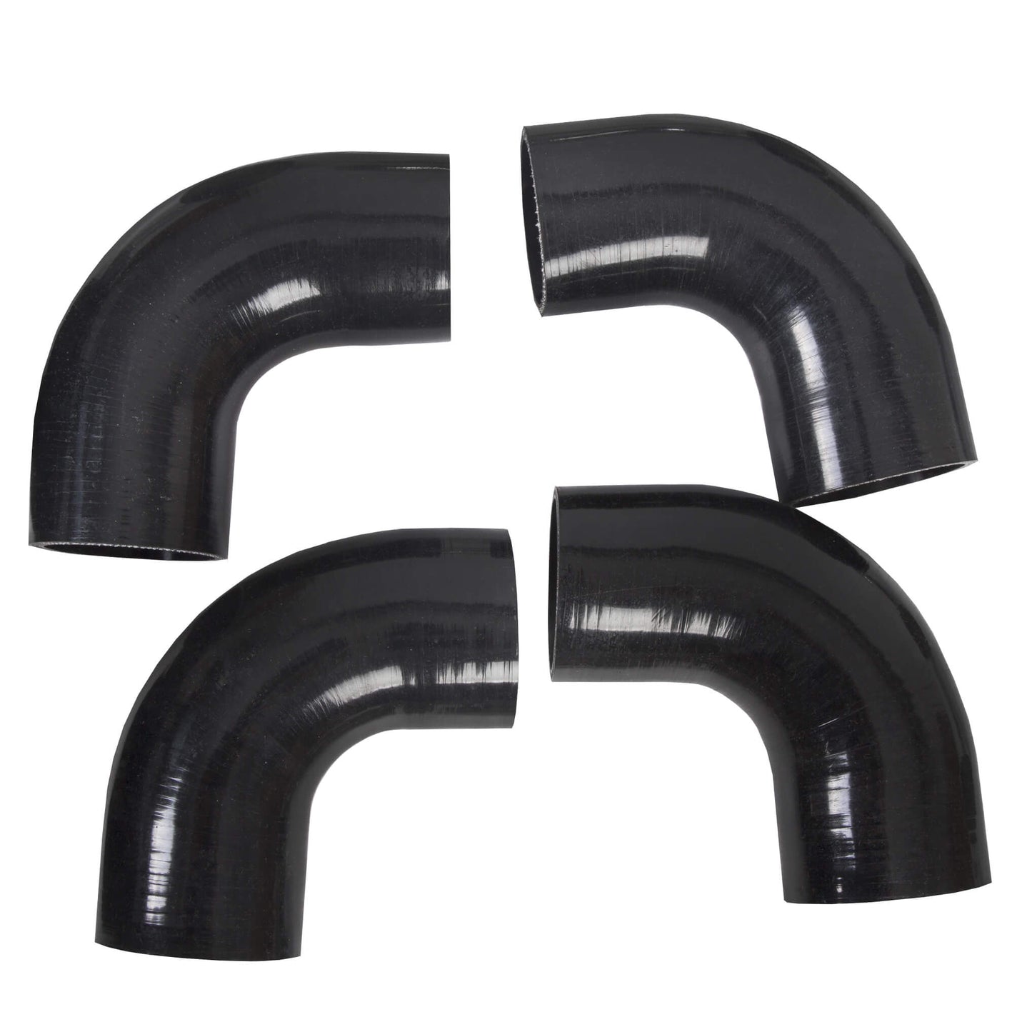 Universal Aluminum 2.5 Inches Chrome Intercooler Turbo Piping Pipe Kit+BLACK Hose Kits