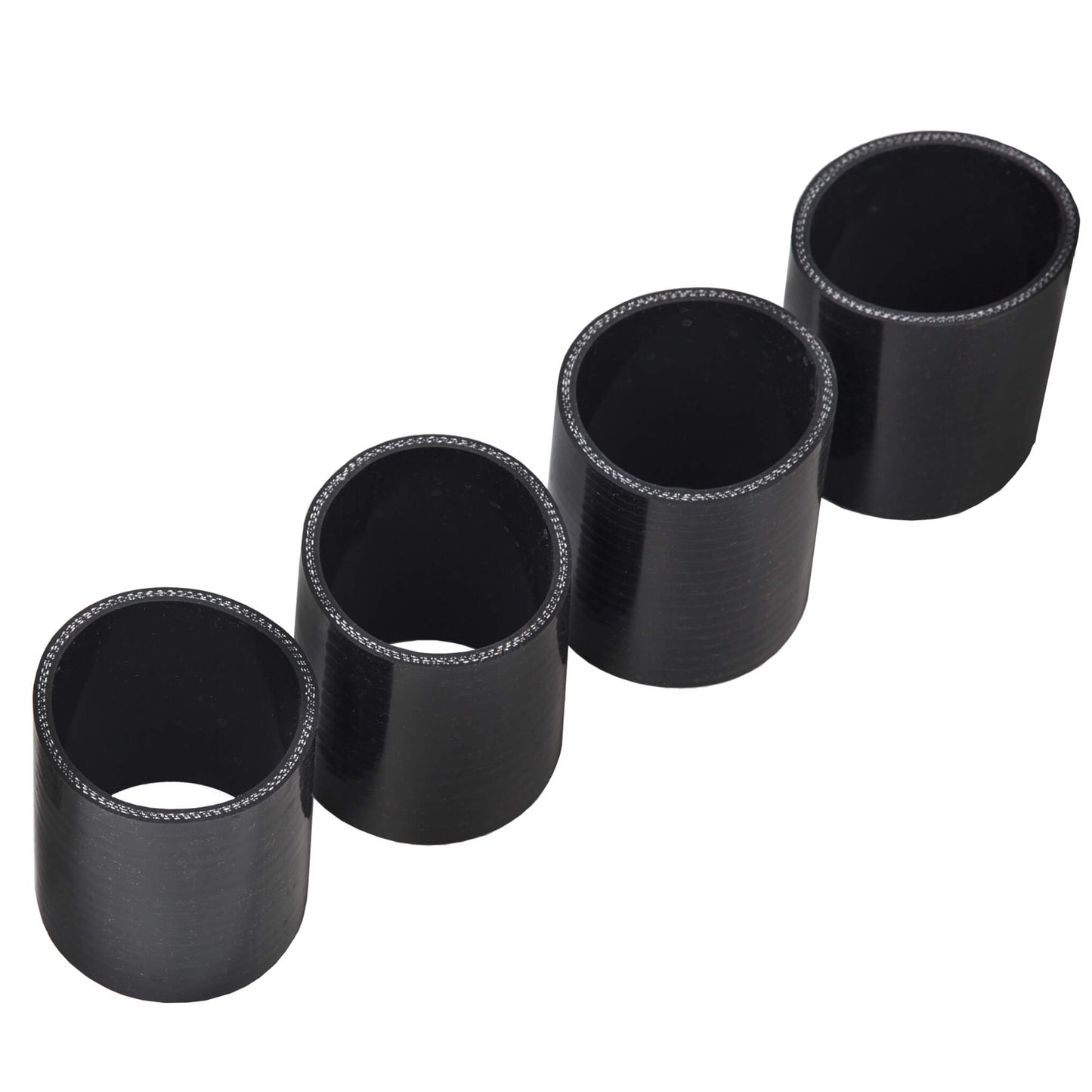 Universal Aluminum 2.5 Inches Chrome Intercooler Turbo Piping Pipe Kit+BLACK Hose Kits