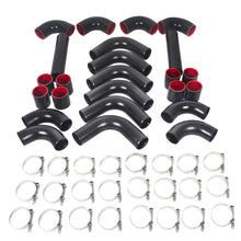 12 Piece 2.5 Inches Intercooler Black Piping Kit +T-Bolt Clamps +Blk Silicone Couplers