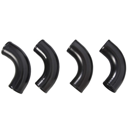 12 Piece 2.5 Inches Intercooler Black Piping Kit +T-Bolt Clamps +Blk Silicone Couplers